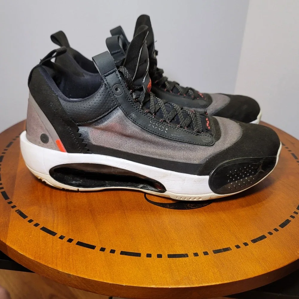 Nike Air Jordan 34 Low Heritage Black Grey Red CU3473-001 Mens 9 Basketball Shoe